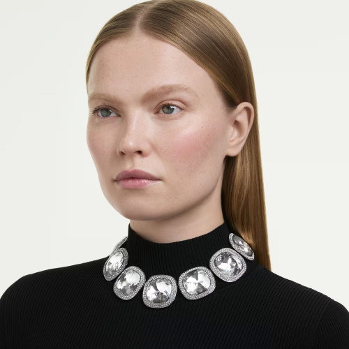 Luxoia - Swarovski Una Angelic Halsband Kissenschliff Weiss Rutheniert - 5751551