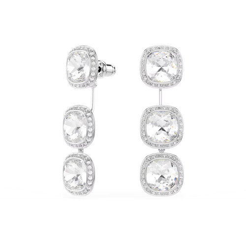 Luxoia - Swarovski Una Angelic Ohrringe Kissenschliff Weiss Rhodiniert - 5754342
