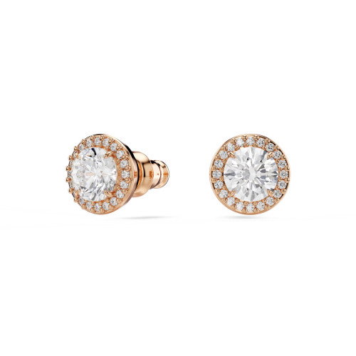 Luxoia - Swarovski Una Angelic Ohrstecker Rundschliff Pavé Weiss Roségold Legierungsschicht - 5636275