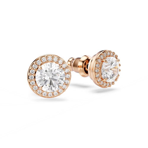 Luxoia - Swarovski Una Angelic Ohrstecker Rundschliff Pavé Weiss Roségold Legierungsschicht - 5636275