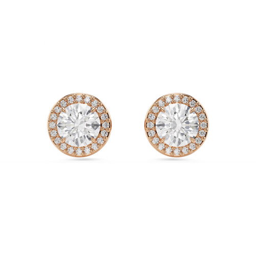 Luxoia - Swarovski Una Angelic Ohrstecker Rundschliff Pavé Weiss Roségold Legierungsschicht - 5636275
