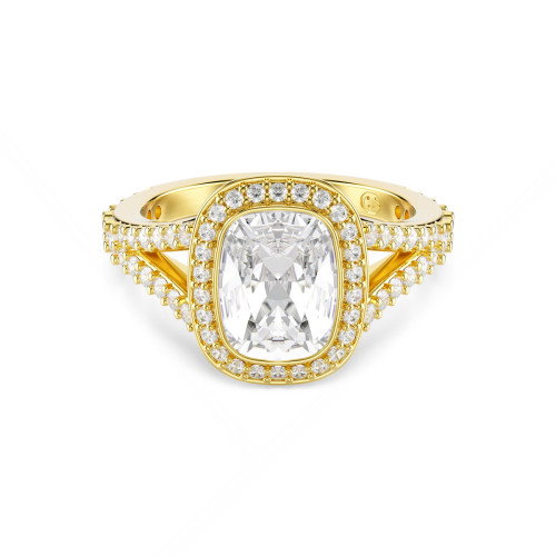 Luxoia - Swarovski Una Angelic Ring Kissenschliff Weiss 18K goldbeschichtet