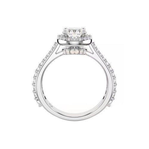 Luxoia - Swarovski Una Angelic Ring Rundschliff Weiss Rhodiniert