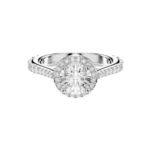 Luxoia - Swarovski Una Angelic Ring Rundschliff Weiss Rhodiniert