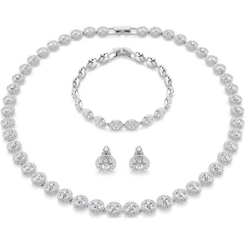 Luxoia - Swarovski Una Angelic Set Rundschliff Weiss Rhodiniert - 5367853