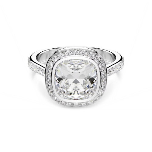 Luxoia - Swarovski Una Angelic Strahlenkranz Ring Kissenschliff Weiss Rhodiniert