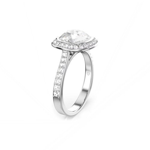 Luxoia - Swarovski Una Angelic Strahlenkranz Ring Kissenschliff Weiss Rhodiniert