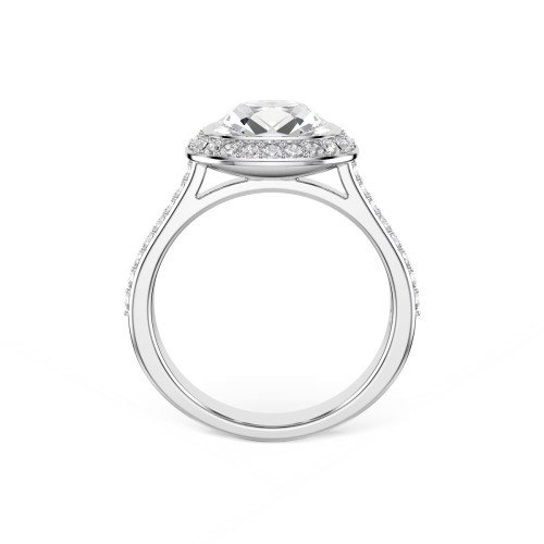 Luxoia - Swarovski Una Angelic Strahlenkranz Ring Kissenschliff Weiss Rhodiniert