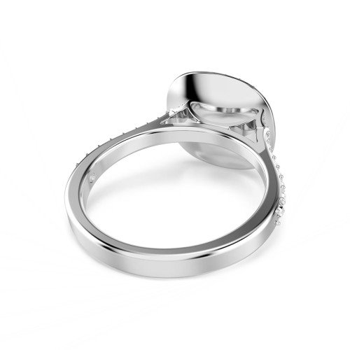 Luxoia - Swarovski Una Angelic Strahlenkranz Ring Kissenschliff Weiss Rhodiniert