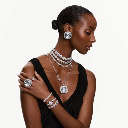 Luxoia - Swarovski Una Angelic Strahlenkranz Ring Kissenschliff Weiss Rhodiniert
