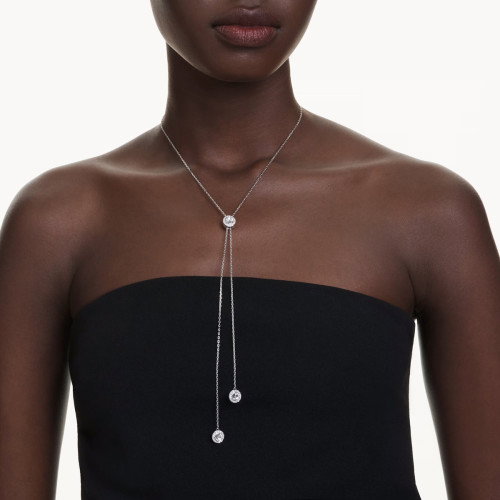 Luxoia - Swarovski Una Angelic Y Halskette Rundschliff Weiss Rhodiniert - 5733067