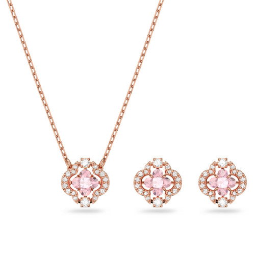 Luxoia - Swarovski Una Set Verschiedene Schliffe Glücksklee Rosa Roségold Legierungsschich - 5516488