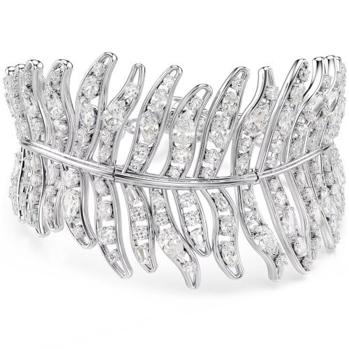 Luxoia - Swarovski Vienna Armband Verschiedene Schliffe Feder Weiss Rhodiniert - 5749378