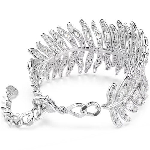 Luxoia - Swarovski Vienna Armband Verschiedene Schliffe Feder Weiss Rhodiniert - 5749378