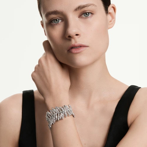 Luxoia - Swarovski Vienna Armband Verschiedene Schliffe Feder Weiss Rhodiniert - 5749378
