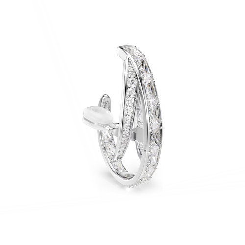 Luxoia - Swarovski Vienna Ohrclips Verschiedene Schliffe Weiss Rhodiniert - 5756046