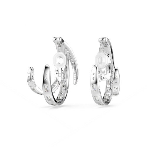 Luxoia - Swarovski Vienna Ohrclips Verschiedene Schliffe Weiss Rhodiniert - 5756046