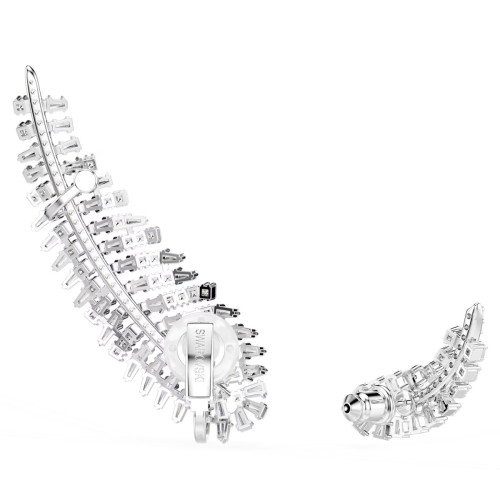 Luxoia - Swarovski Vienna Ohrringe Verschiedene Schliffe Feder Weiss Rhodiniert - 5749211