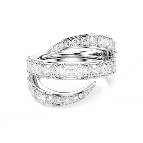 Luxoia - Swarovski Vienna Ring Verschiedene Schliffe Schwan Weiss Rhodiniert