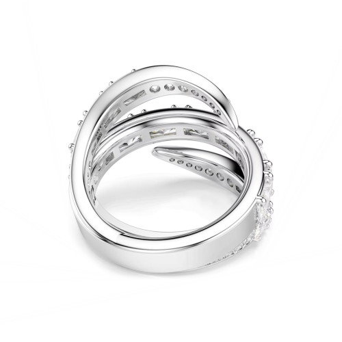 Luxoia - Swarovski Vienna Ring Verschiedene Schliffe Schwan Weiss Rhodiniert