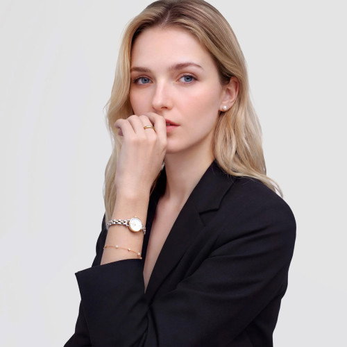 Luxoia - Daniel Wellington Petite Mini Arch 3-Link Two Tone Gold - DW00100923