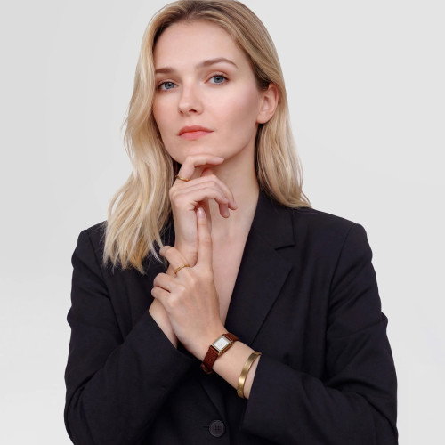 Luxoia - Daniel Wellington Bound Mini Light Brown Lizard Gold - DW00100905