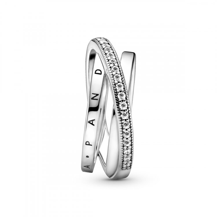Pandora Dreifach gekreuzter Pavé-Ring - 199057C01 - Luxoia