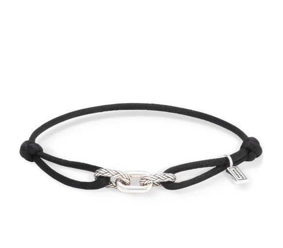 Buddha to Buddha Armband Kordel Katja Silber Schwarz - 001J051330325