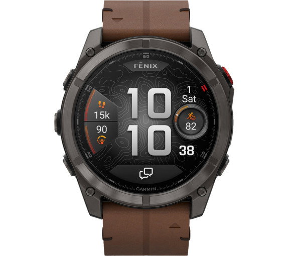 Luxoia - Garmin Fenix 8 Pro Amoled Sapphire Carbon Grey Chestnut (51 mm) - 010-03199-40