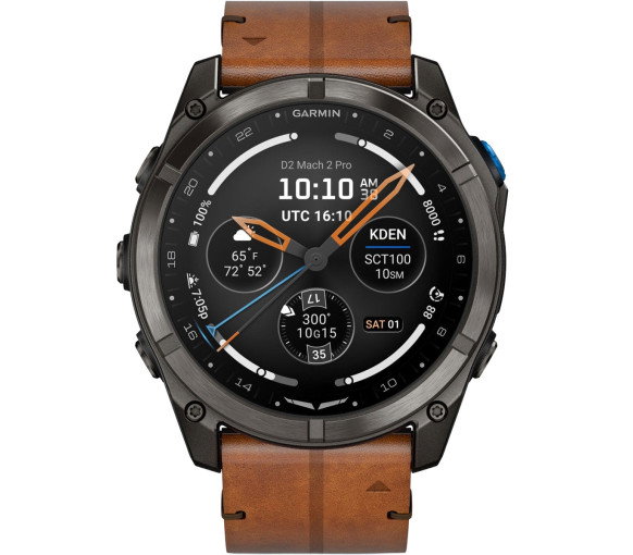Garmin D2 Mach 2 Pro Carbon Gray Titanium Chestnut (51 mm) - 010-03199-51