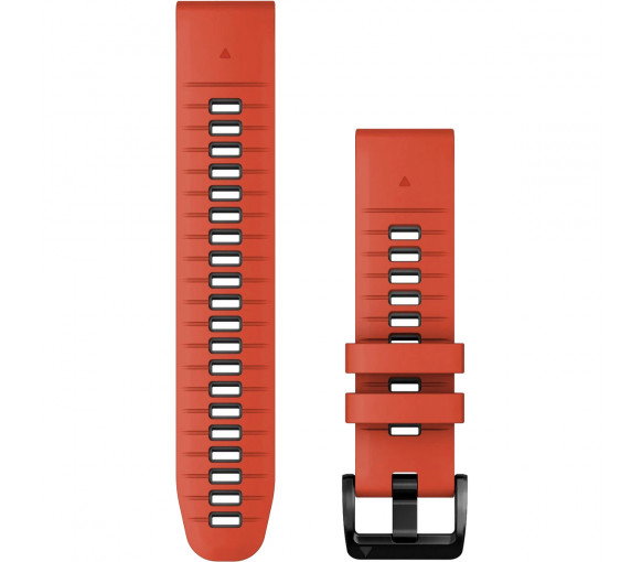 Luxoia - Garmin QuickFit 22 Flame Red Graphite Silicone Band - 010-13280-04