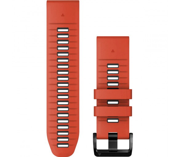 Luxoia - Garmin QuickFit 26 Flame Red Graphite Silicone Band - 010-13281-04