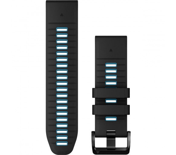 Luxoia - Garmin QuickFit 26 Black Cirrus Blue Silicone Band - 010-13281-05