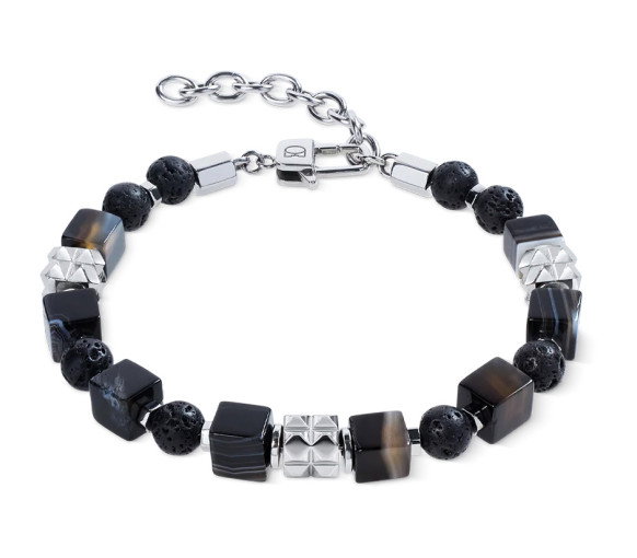 Luxoia - Coeur de Lion Cube and Bead Steel Spikes Armband - 0927/30-1300