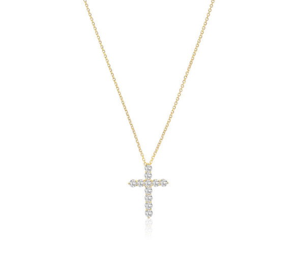 Luxoia - Sif Jakobs Belluno Croce Halskette - SJ-N2394-CZ-YG