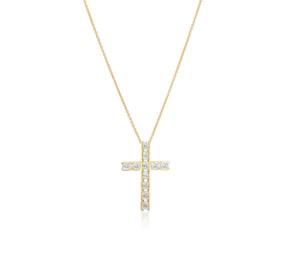 Luxoia - Sif Jakobs Roccanova Croce Halskette - SJ-N2396-CZ-YG