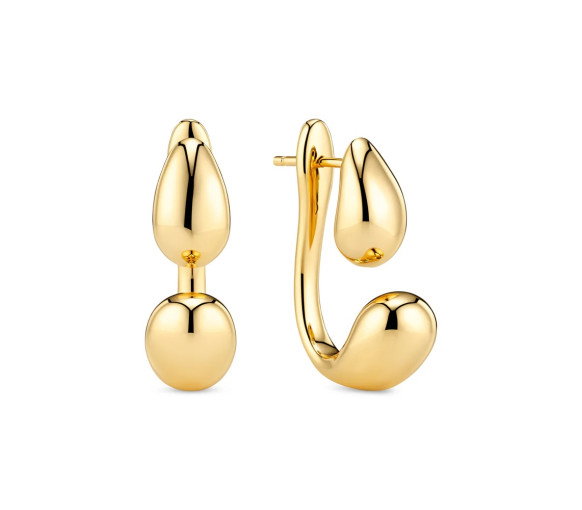 Luxoia - Sif Jakobs Goccia Due Pianura Grande Ohrstecker - SJ-E2585-YG