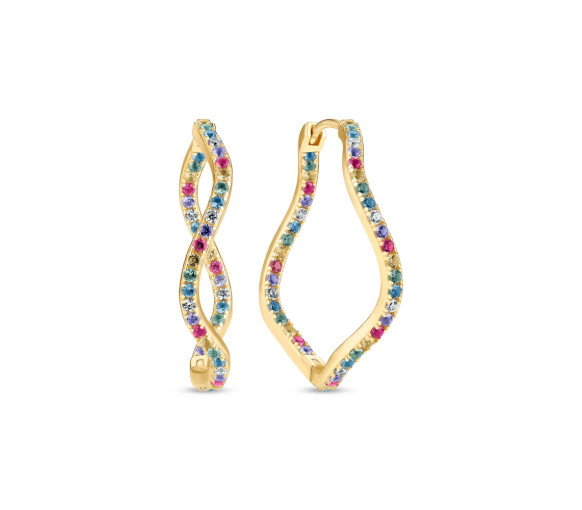 Luxoia - Sif Jakobs Ellera Waves X-Grande Ohrringe - SJ-E3879-XCZ-YG