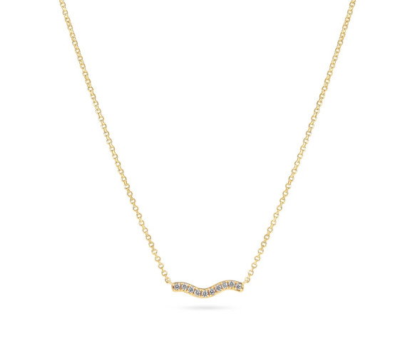 Luxoia - Sif Jakobs Ellera Waves Halskette - SJ-N3859-CZ-YG