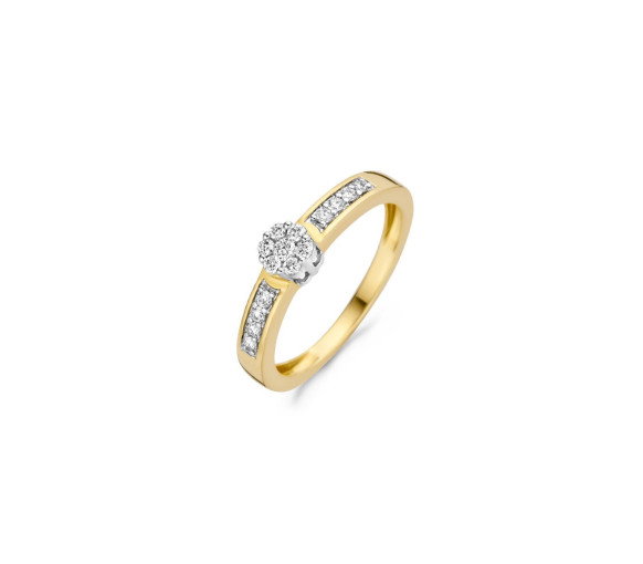 Luxoia - Blush Diamonds Ring 14k Gelbgold und Weissgold - 1624BDI