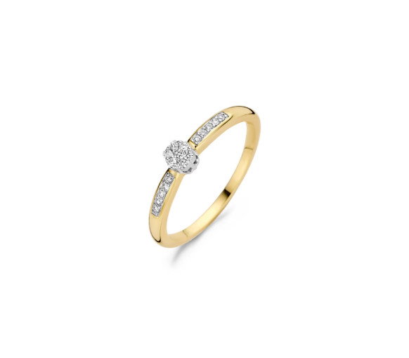 Luxoia - Blush Diamonds Ring 14k Gelbgold und Weissgold - 1625BDI