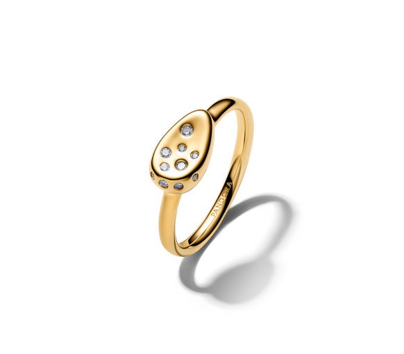 Luxoia - Pandora Medium Stone Set Oval Signet Ring - 164672C01