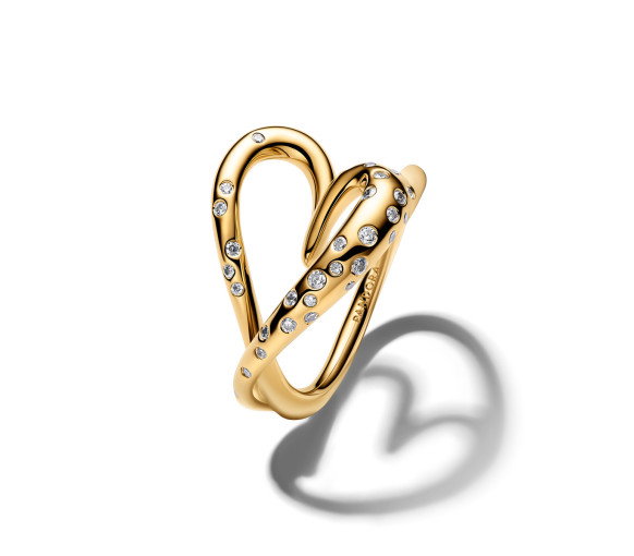 Luxoia - Pandora Organically Shaped Stone Set Heart Ring - 164675C01
