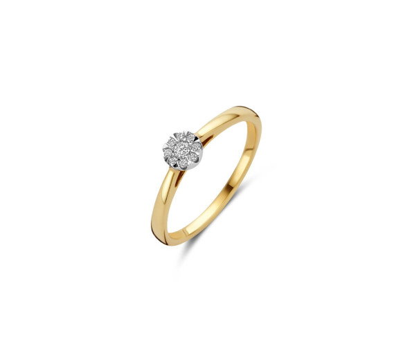 Luxoia - Blush Diamonds Ring 14k Gelbgold und Weissgold - 1676BDI