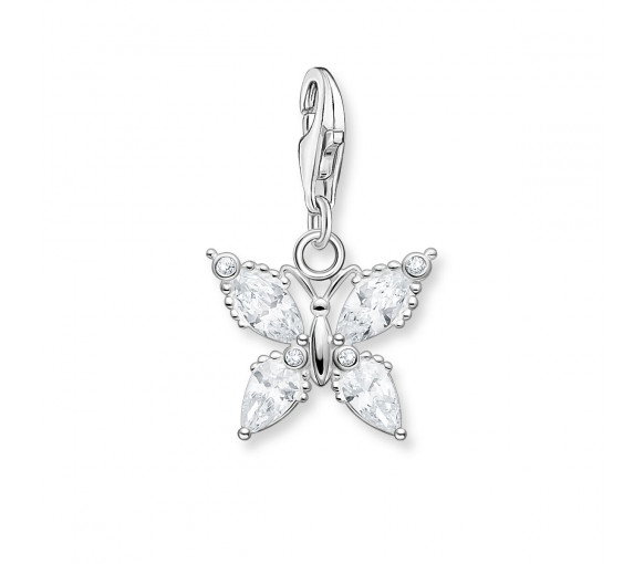 Luxoia - Thomas Sabo Charm-Anhänger Schmetterling weisse Steine - 1862-051-14