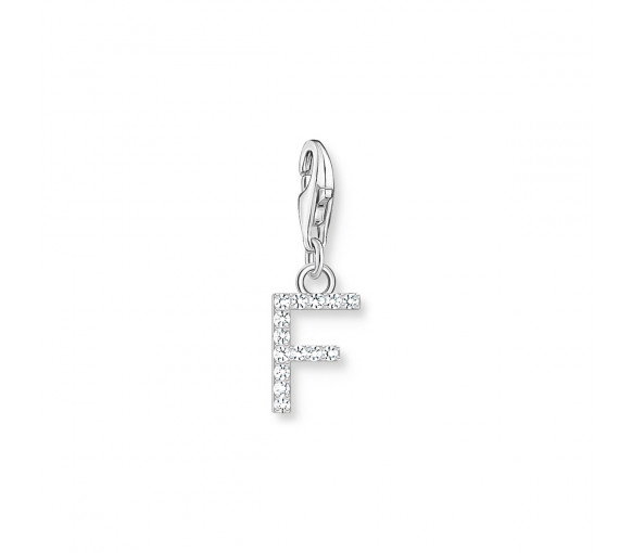 Luxoia - Thomas Sabo Charm-Anhänger Buchstabe F mit Weissen Steinen Silber - 1946-051-14