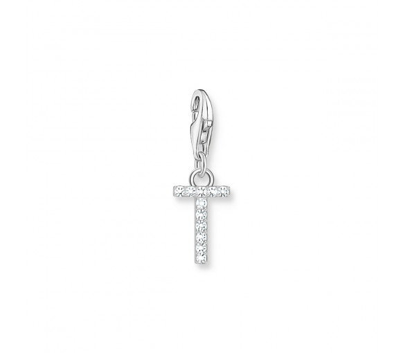 Luxoia - Thomas Sabo Charm-Anhänger Buchstabe T mit Weissen Steinen Silber - 1957-051-14