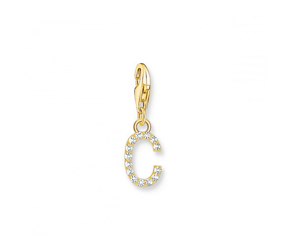 Luxoia - Thomas Sabo Charm-Anhänger Buchstabe C mit Weissen Steinen Vergoldet - 1966-414-14