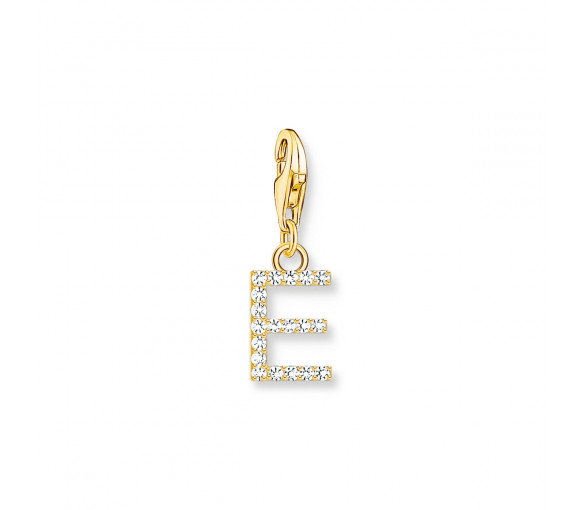 Luxoia - Thomas Sabo Charm-Anhänger Buchstabe E mit Weissen Steinen Vergoldet - 1968-414-14