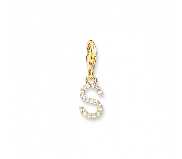 Luxoia - Thomas Sabo Charm-Anhänger Buchstabe S mit Weissen Steinen Vergoldet - 1982-414-14